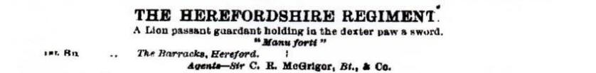 Herefordshire Regiment Details