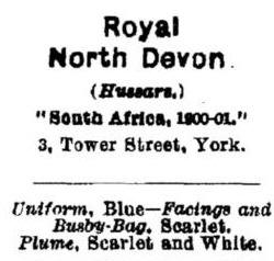 Royal North Devon Hussars AL 1918